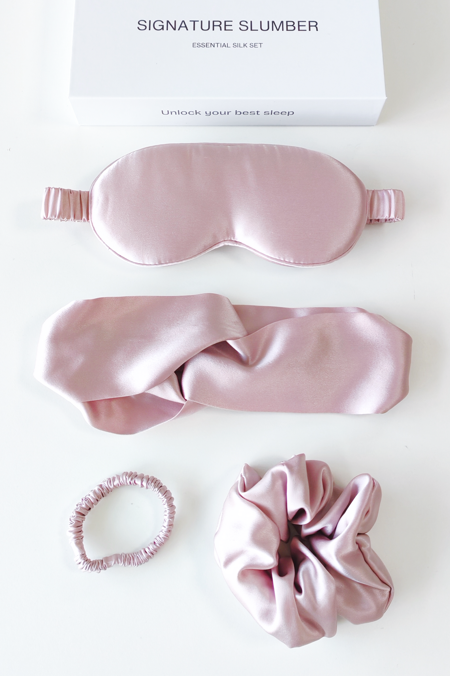 Signature Slumber Essential Silk Set - Dusky Pink