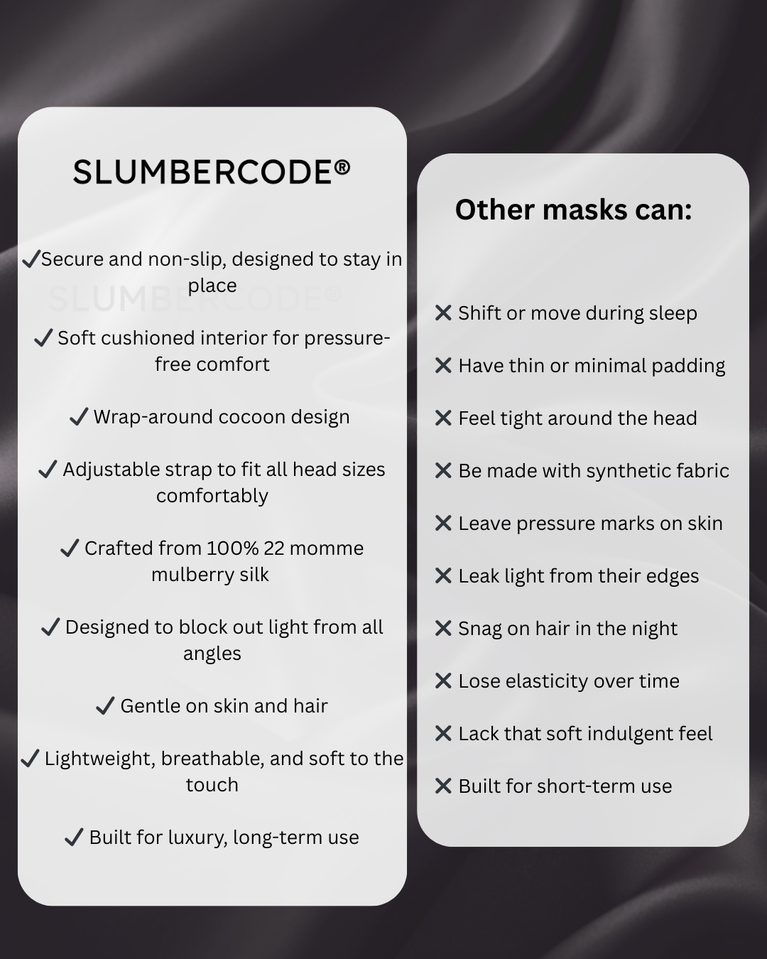 Deep Slumber Cocoon Fit Sleep Mask - Eclipse Black