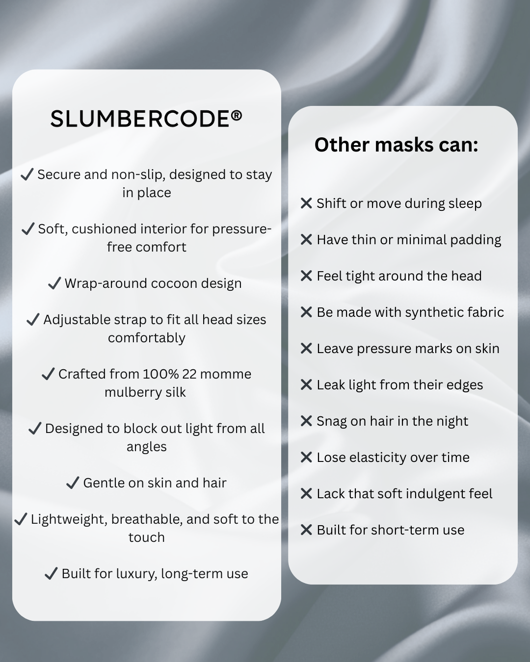 Deep Slumber Cocoon Fit Sleep Mask - Moonlit Silver