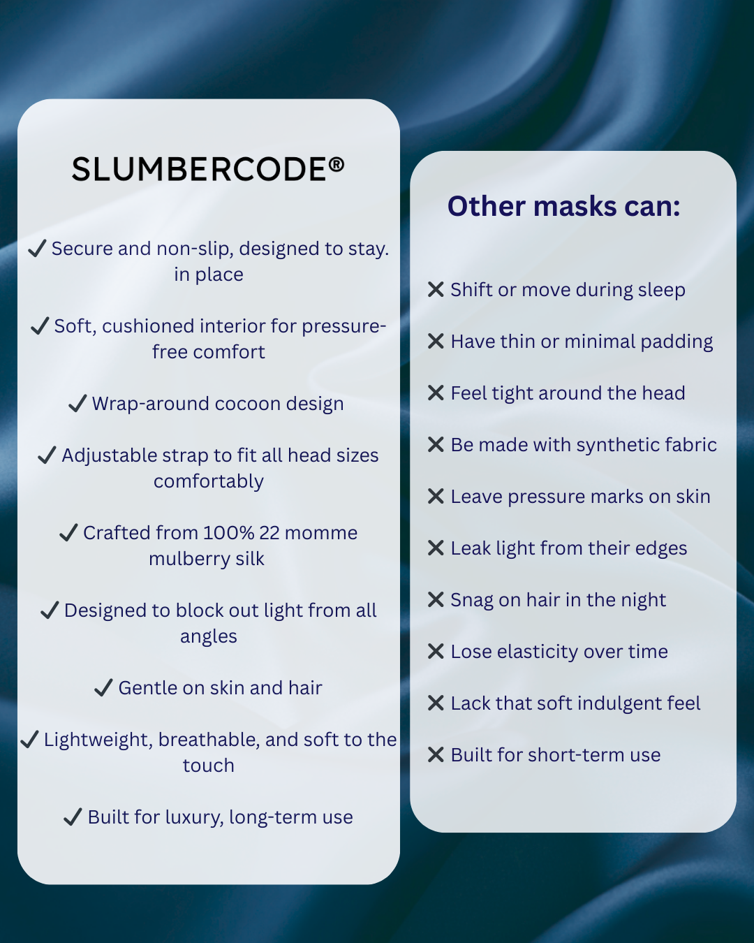 Deep Slumber Cocoon Fit Sleep Mask - Circadian Blue