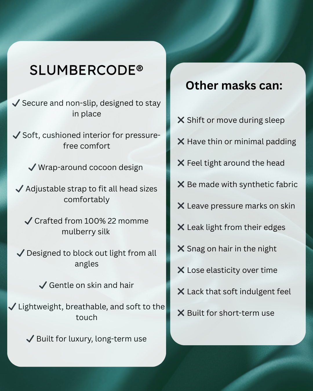 Deep Slumber Cocoon Fit Sleep Mask - Jaded Green
